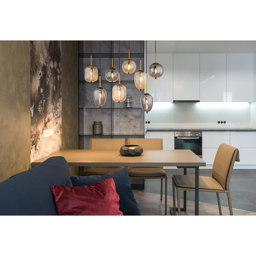 Globo - Candeeiro suspenso 8xE14/40W/230V latão