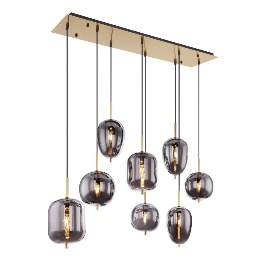 Globo - Candeeiro suspenso 8xE14/40W/230V fumado