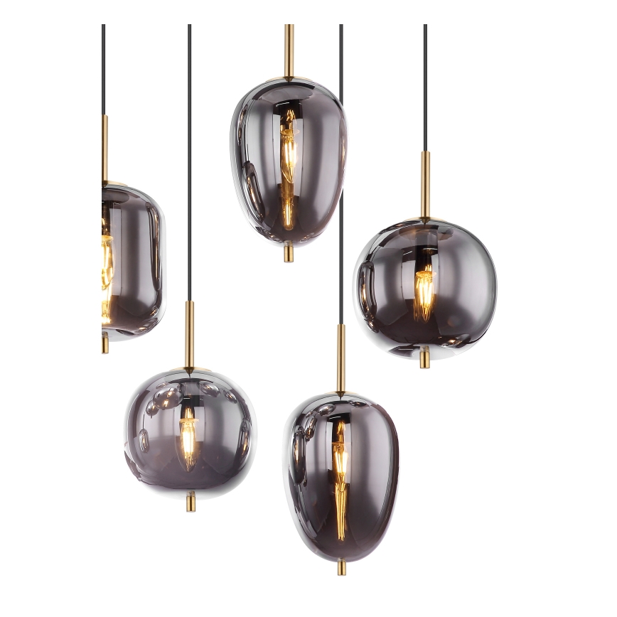 Globo - Candeeiro suspenso 8xE14/40W/230V fumado