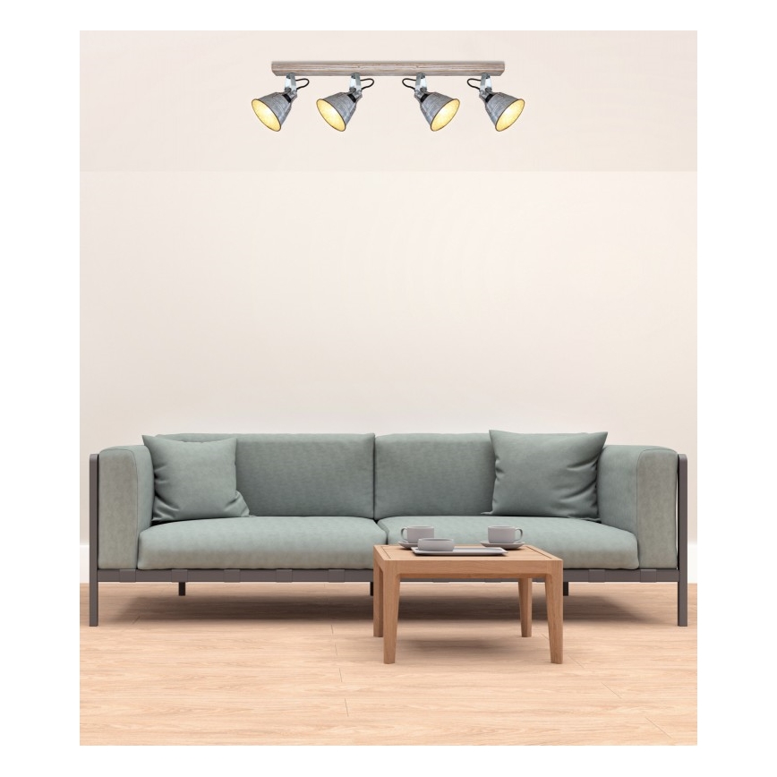 Globo - Foco 4xE27/60W/230V abeto