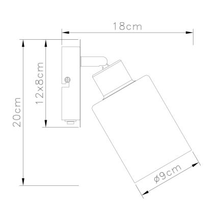 Globo - Foco de parede 1xE27/15W/230V preto