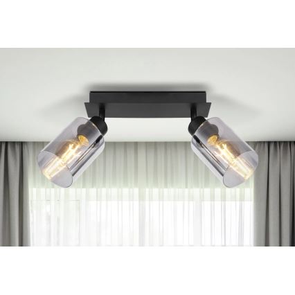 Globo - Foco 2xE27/15W/230V preto