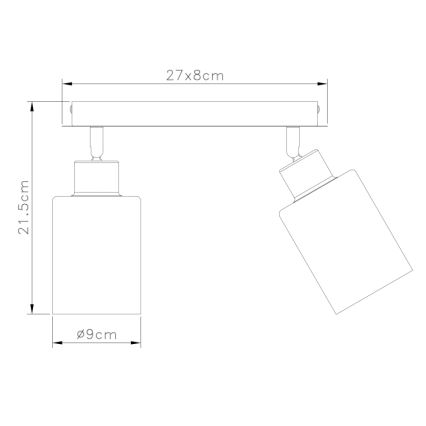 Globo - Foco 2xE27/15W/230V preto
