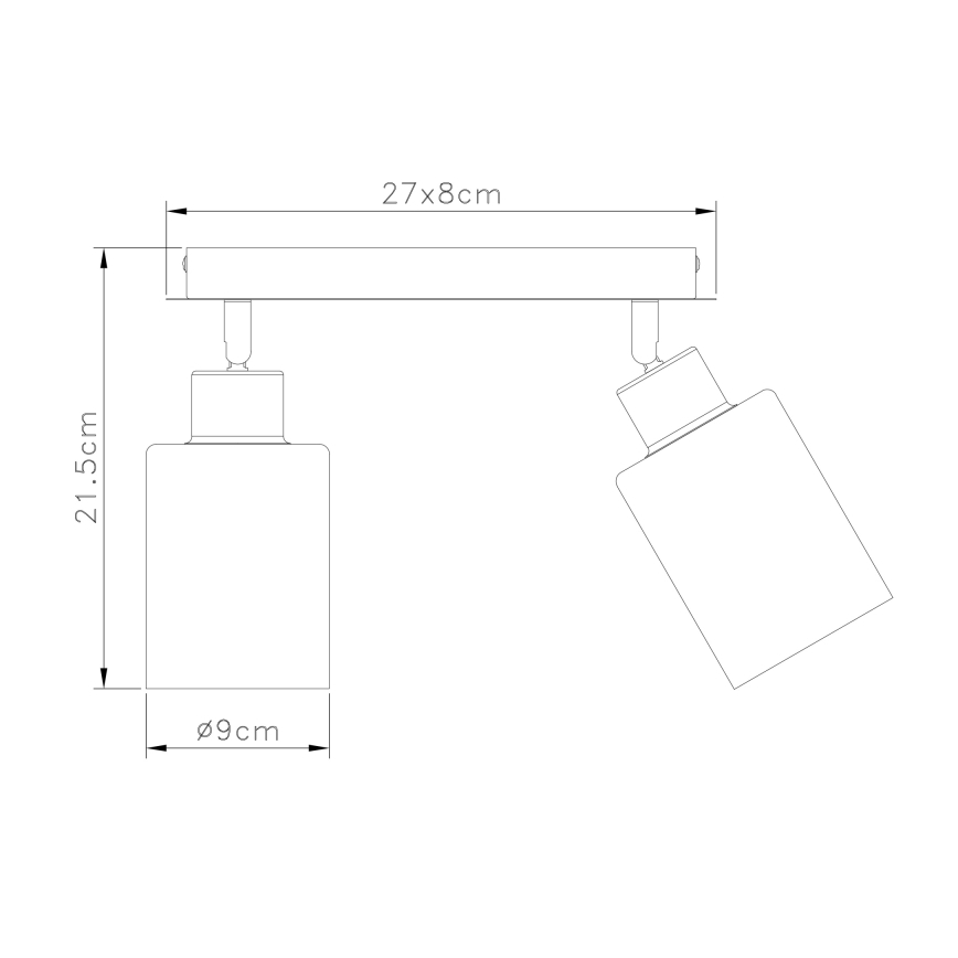 Globo - Foco 2xE27/15W/230V preto