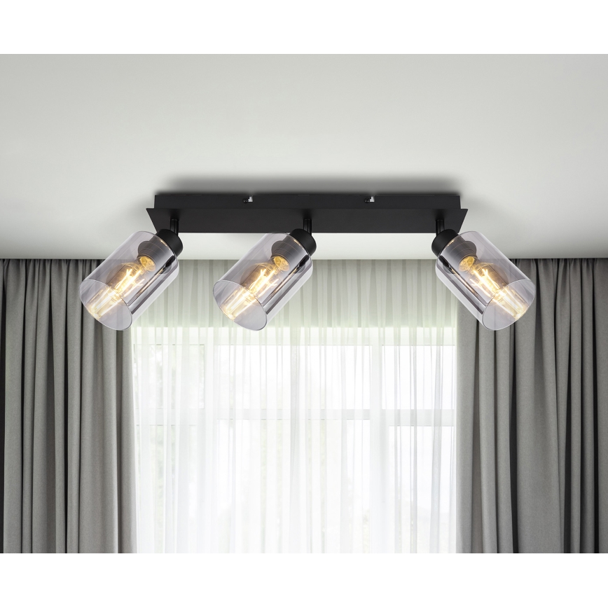 Globo - Foco 3xE27/15W/230V preto