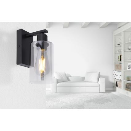 Globo - Iluminação de parede 1xE27/60W/230V preto