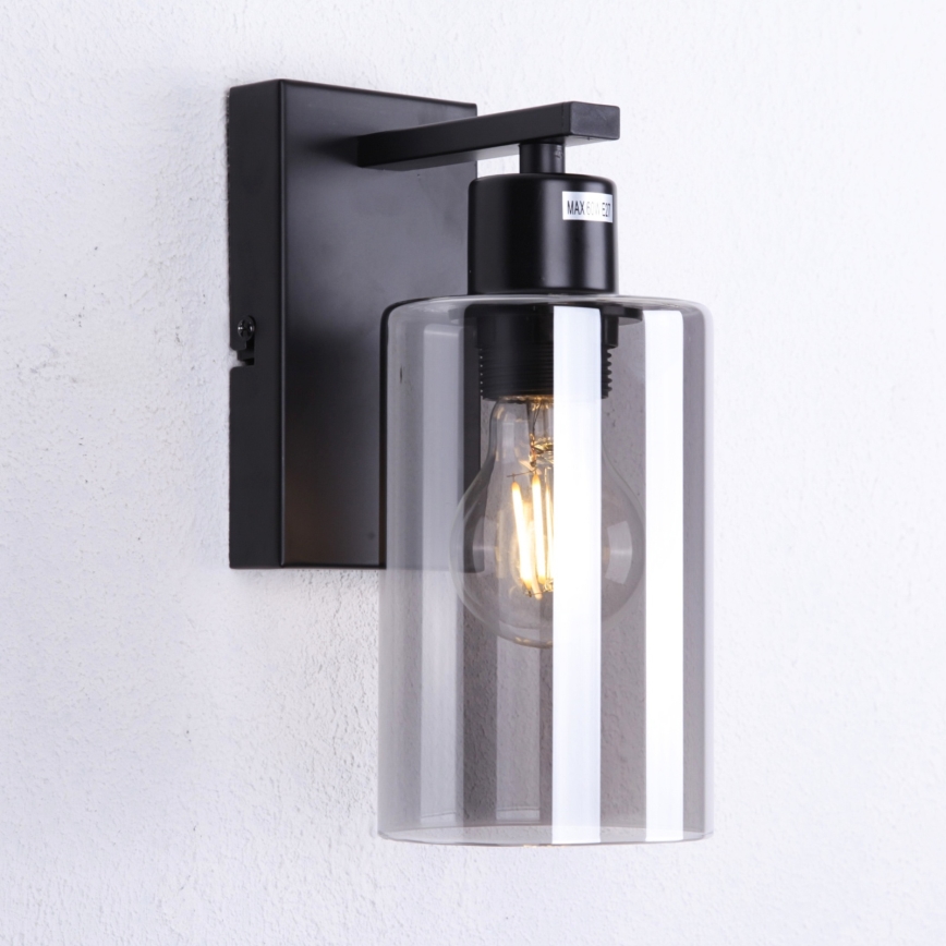 Globo - Iluminação de parede 1xE27/60W/230V preto