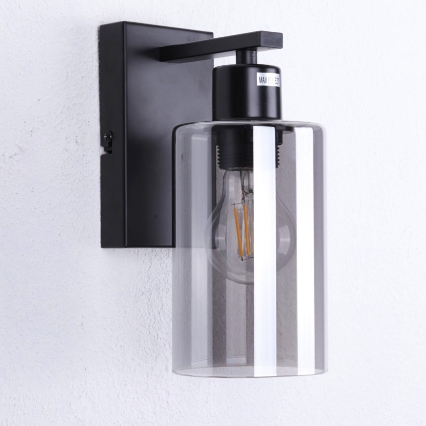 Globo - Iluminação de parede 1xE27/60W/230V preto