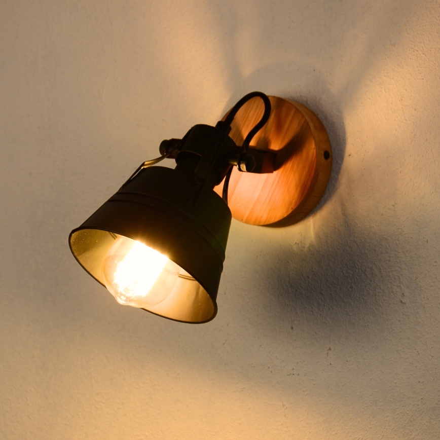 Globo - Foco de parede 1xE27/60W/230V abeto