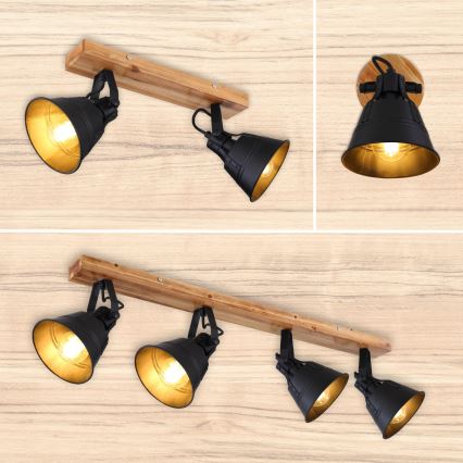 Globo - Foco de parede 1xE27/60W/230V abeto