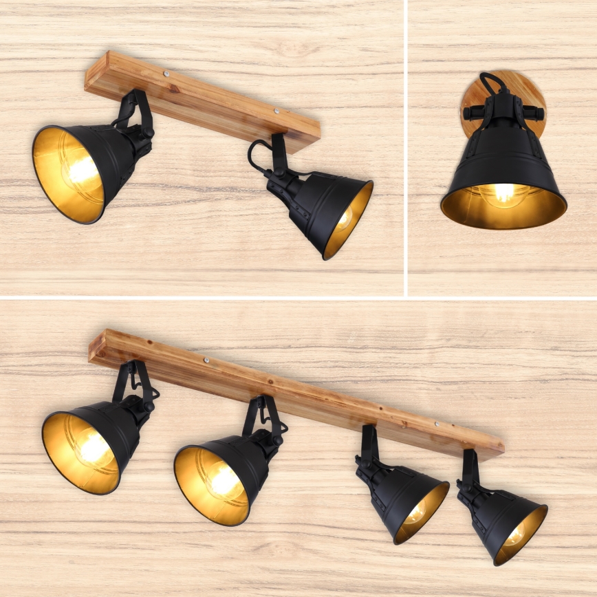 Globo - Foco de parede 1xE27/60W/230V abeto