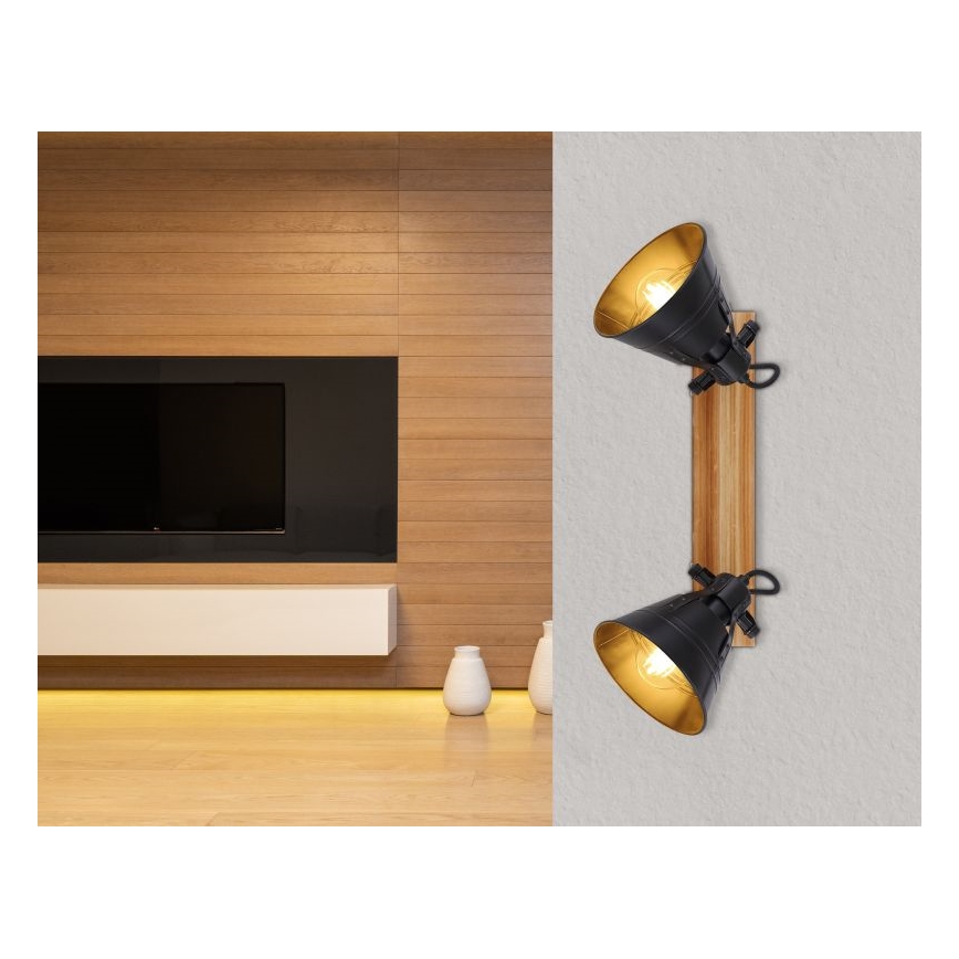 Globo - Foco 2xE27/60W/230V abeto