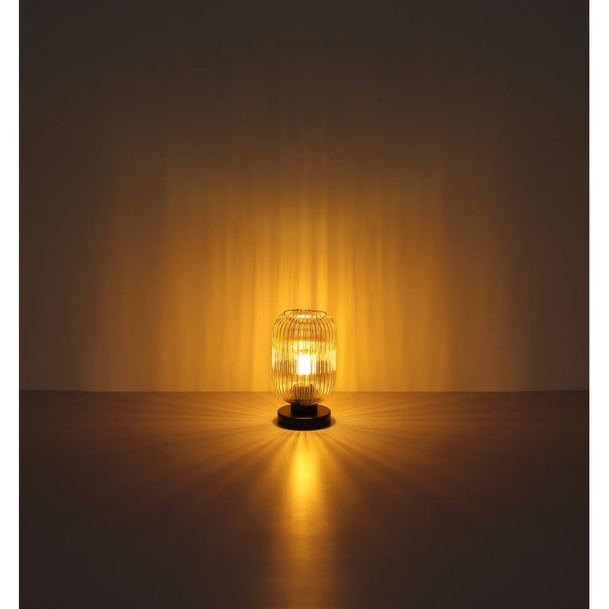 Globo - Candeeiro de mesa 1xE27/40W/230V castanho