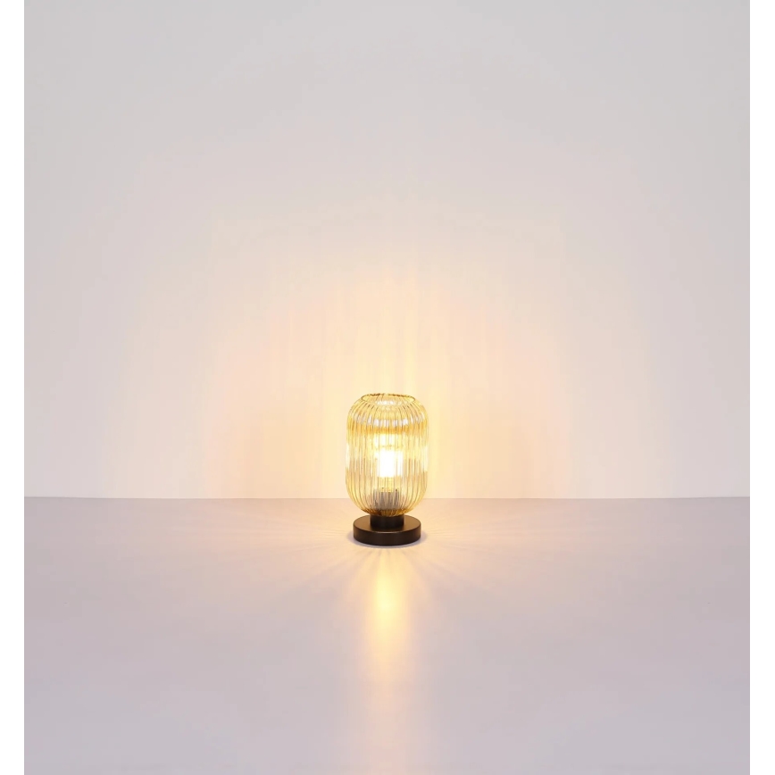 Globo - Candeeiro de mesa 1xE27/40W/230V castanho