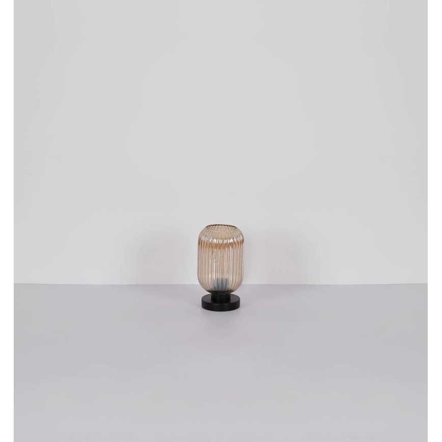 Globo - Candeeiro de mesa 1xE27/40W/230V castanho