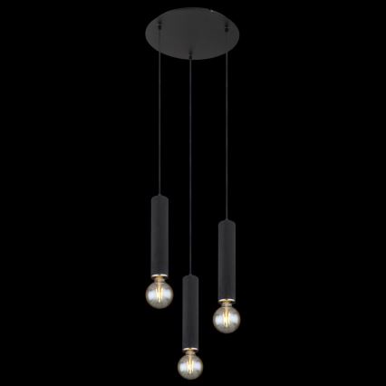 Globo - Candelabro suspenso 3xE27/60W/230V madeira preta
