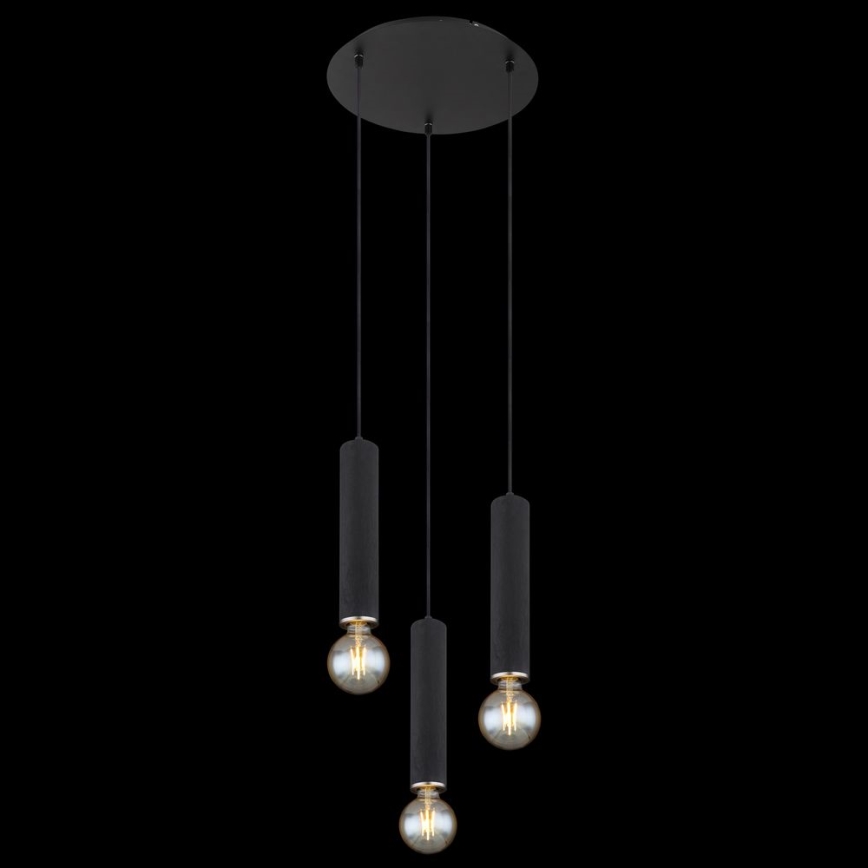 Globo - Candelabro suspenso 3xE27/60W/230V madeira preta
