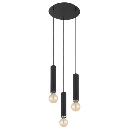 Globo - Candelabro suspenso 3xE27/60W/230V madeira preta