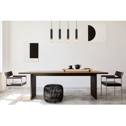 Globo - Candelabro suspenso 4xE27/60W/230V madeira preta