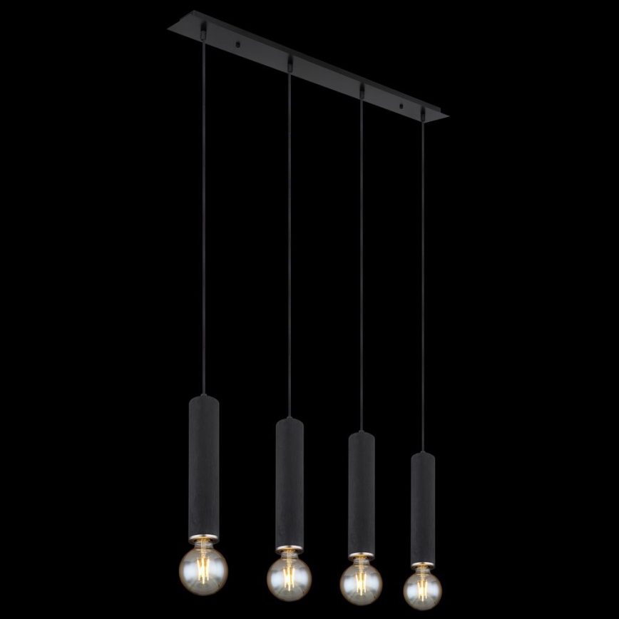 Globo - Candelabro suspenso 4xE27/60W/230V madeira preta