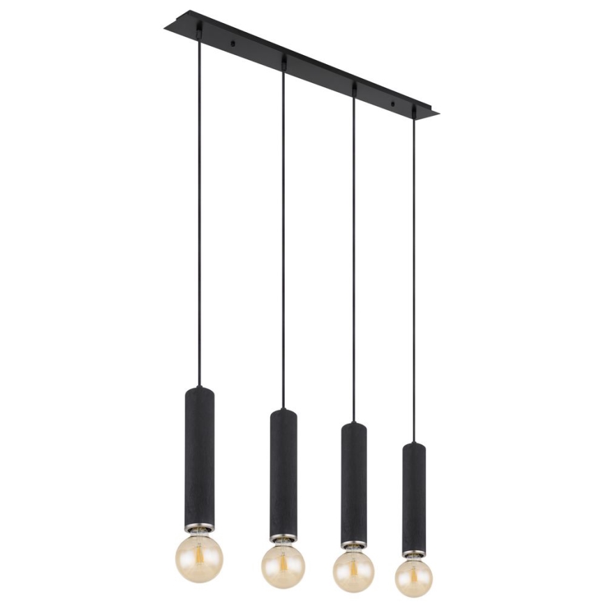 Globo - Candelabro suspenso 4xE27/60W/230V madeira preta
