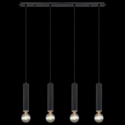 Globo - Candelabro suspenso 4xE27/60W/230V madeira preta