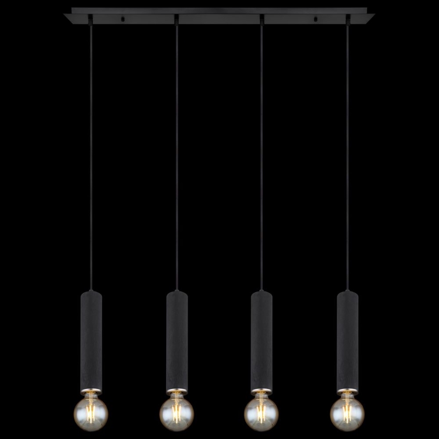 Globo - Candelabro suspenso 4xE27/60W/230V madeira preta