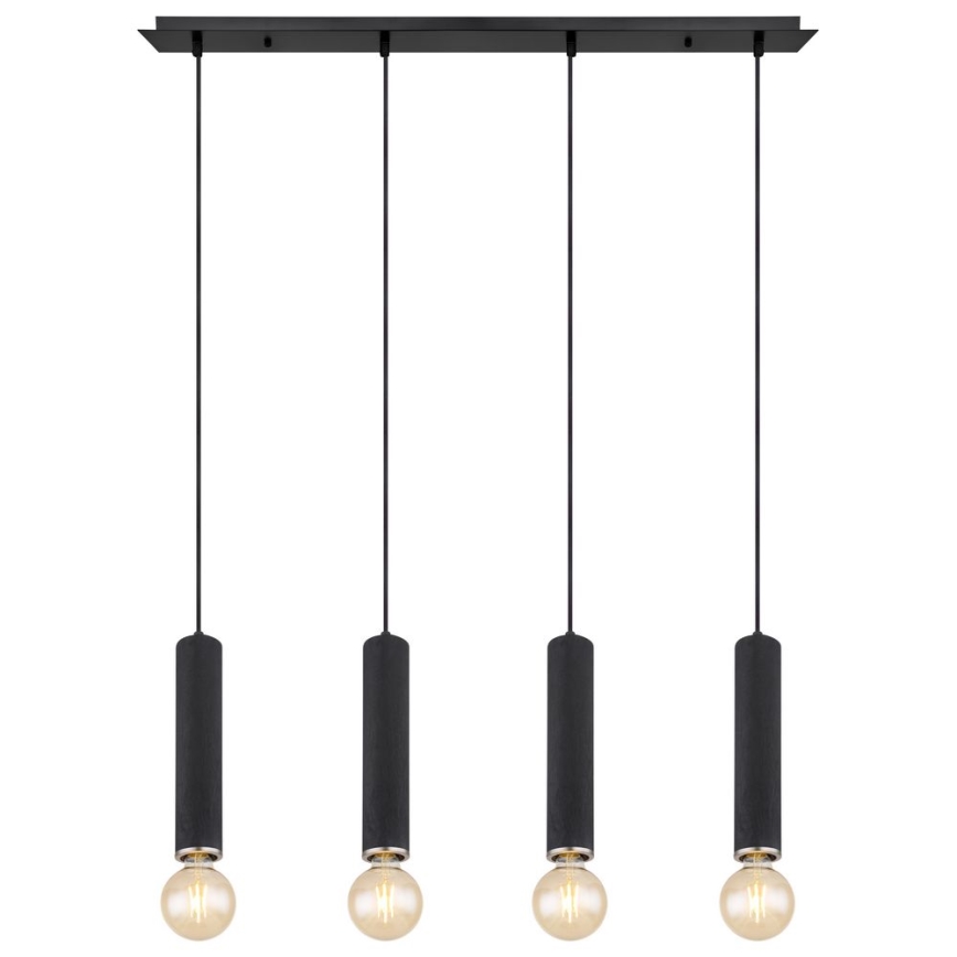 Globo - Candelabro suspenso 4xE27/60W/230V madeira preta