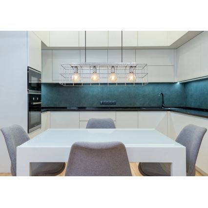 Globo 15530Z-4H - Candeeiro suspenso MERRIL 4xE27/60W/230V