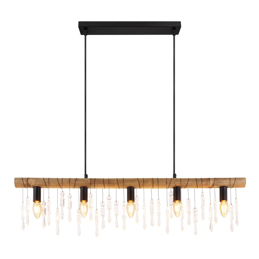 Globo 15532-5H - Lustre suspenso por cabo KIRA 5xE14/40W/230V preto/castanho