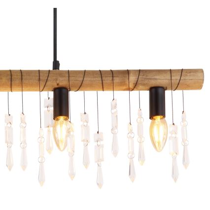 Globo 15532-5H - Lustre suspenso por cabo KIRA 5xE14/40W/230V preto/castanho