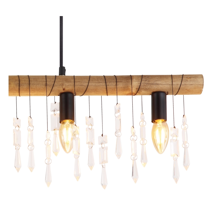 Globo 15532-5H - Lustre suspenso por cabo KIRA 5xE14/40W/230V preto/castanho