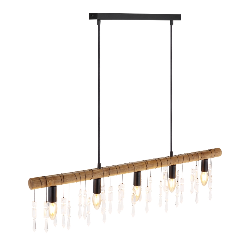 Globo 15532-5H - Lustre suspenso por cabo KIRA 5xE14/40W/230V preto/castanho