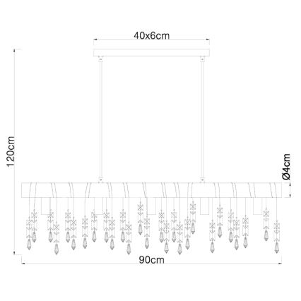 Globo 15532-5H - Lustre suspenso por cabo KIRA 5xE14/40W/230V preto/castanho