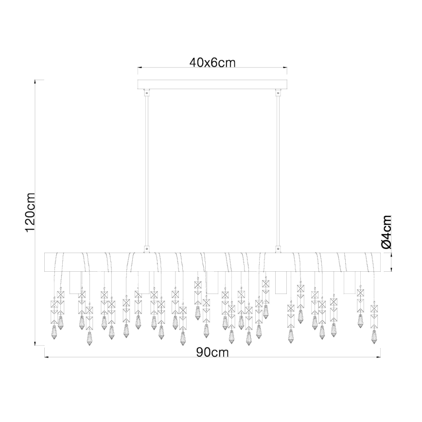 Globo 15532-5H - Lustre suspenso por cabo KIRA 5xE14/40W/230V preto/castanho