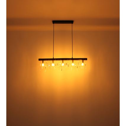 Globo 15532-5HB - Lustre suspenso por cabo KIRA 5xE14/40W/230V preto