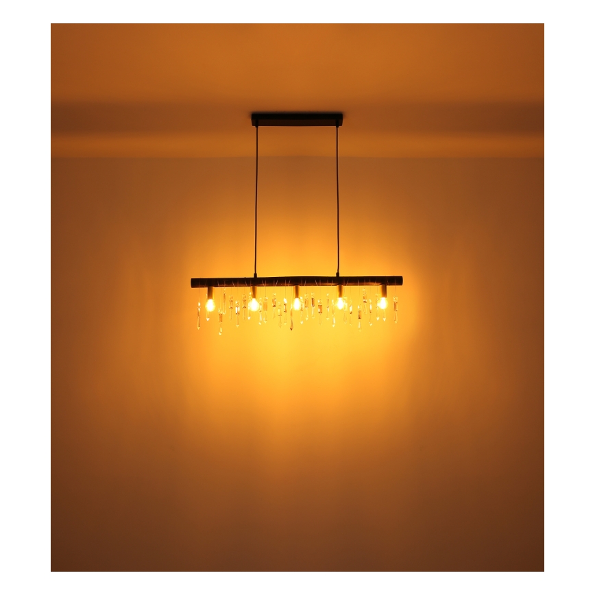 Globo 15532-5HB - Lustre suspenso por cabo KIRA 5xE14/40W/230V preto