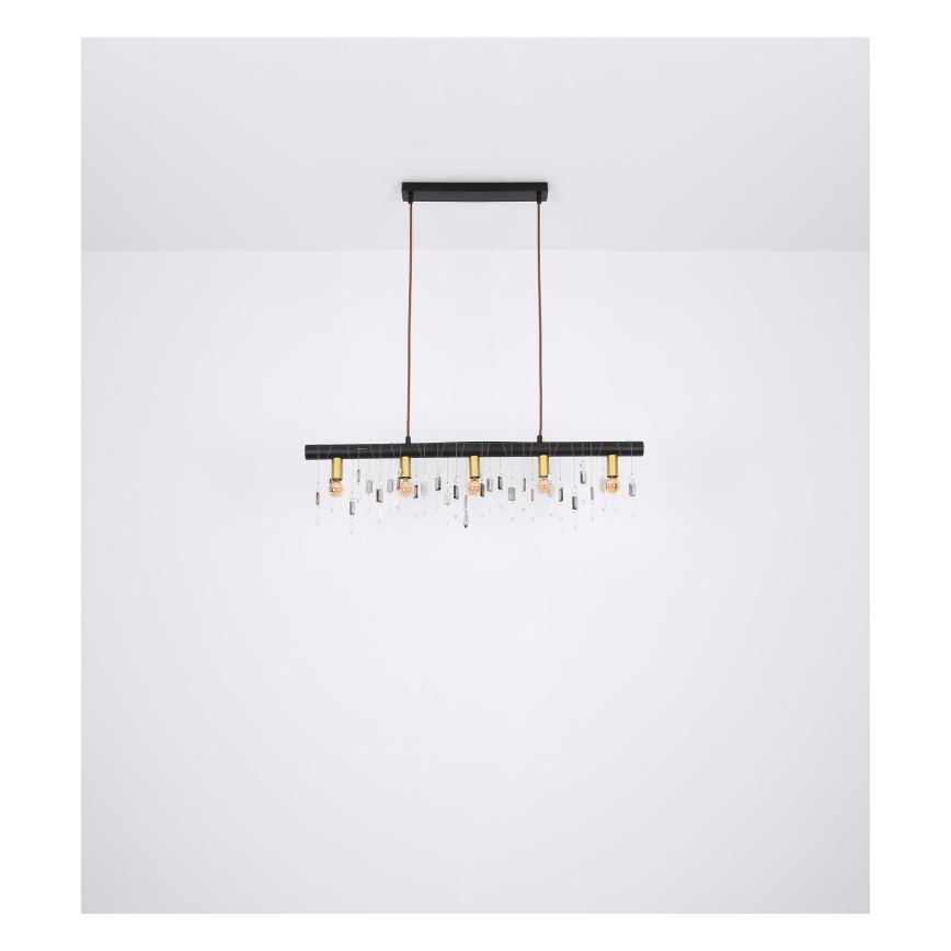 Globo 15532-5HB - Lustre suspenso por cabo KIRA 5xE14/40W/230V preto