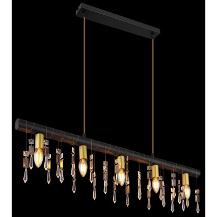 Globo 15532-5HB - Lustre suspenso por cabo KIRA 5xE14/40W/230V preto