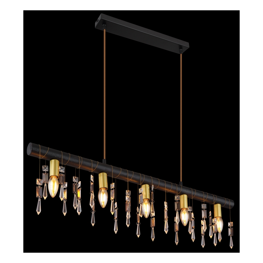 Globo 15532-5HB - Lustre suspenso por cabo KIRA 5xE14/40W/230V preto