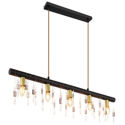 Globo 15532-5HB - Lustre suspenso por cabo KIRA 5xE14/40W/230V preto