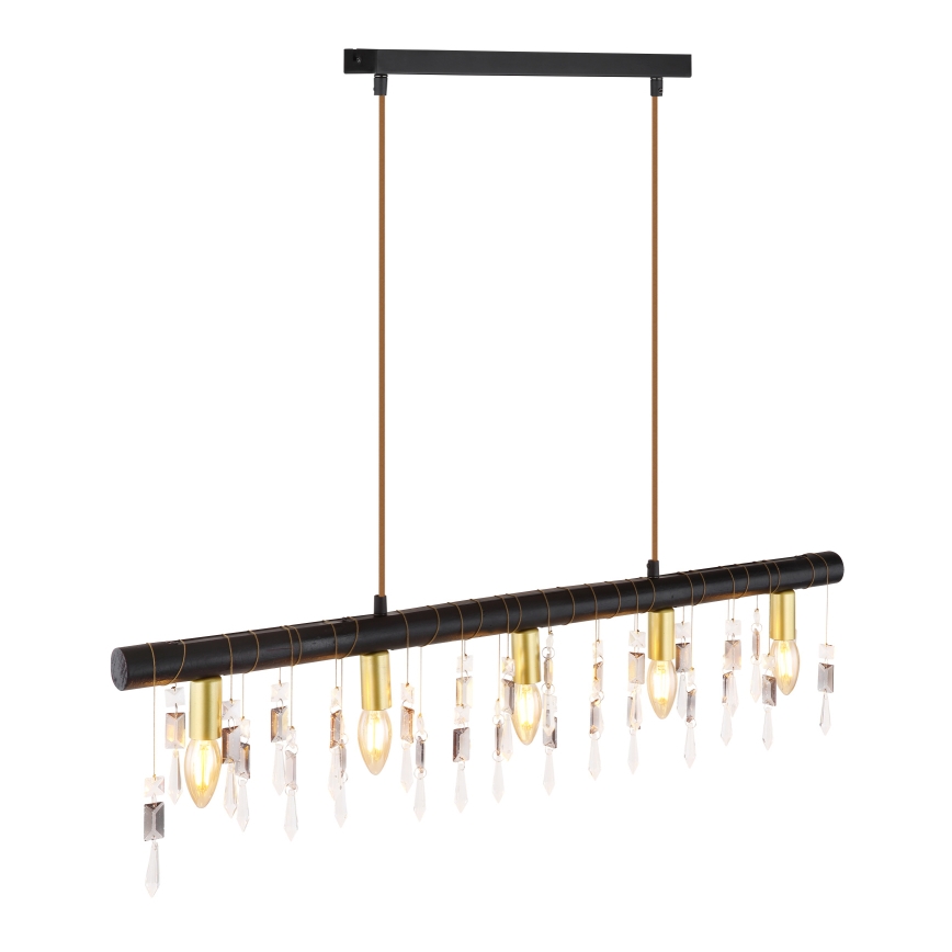 Globo 15532-5HB - Lustre suspenso por cabo KIRA 5xE14/40W/230V preto