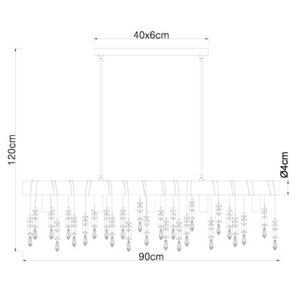 Globo 15532-5HB - Lustre suspenso por cabo KIRA 5xE14/40W/230V preto