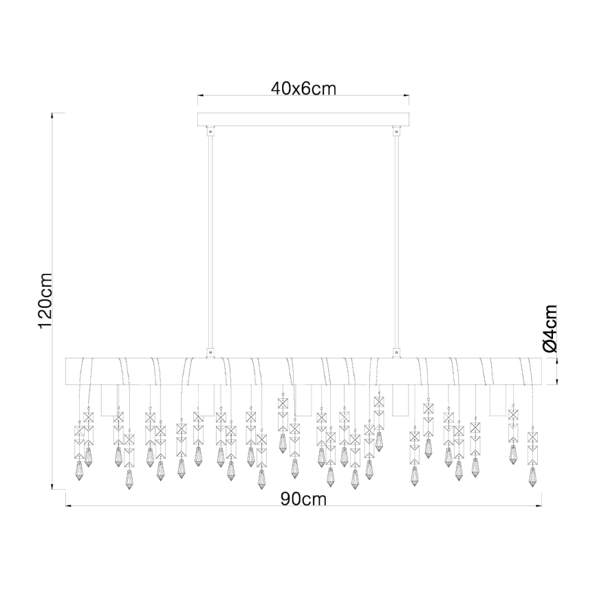 Globo 15532-5HB - Lustre suspenso por cabo KIRA 5xE14/40W/230V preto