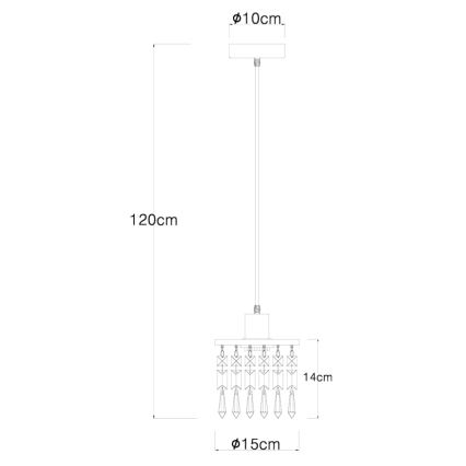 Globo 15533H - Candeeiro suspenso COMMA 1xE27/40W/230V