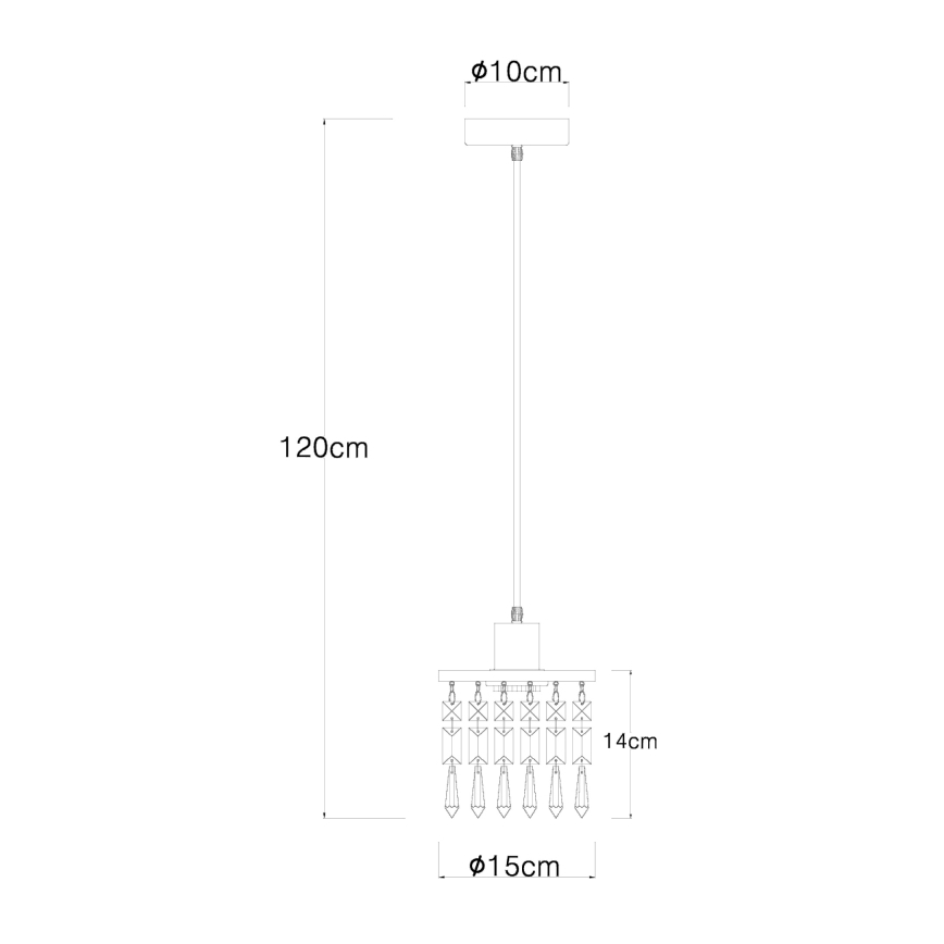 Globo 15533H - Candeeiro suspenso COMMA 1xE27/40W/230V