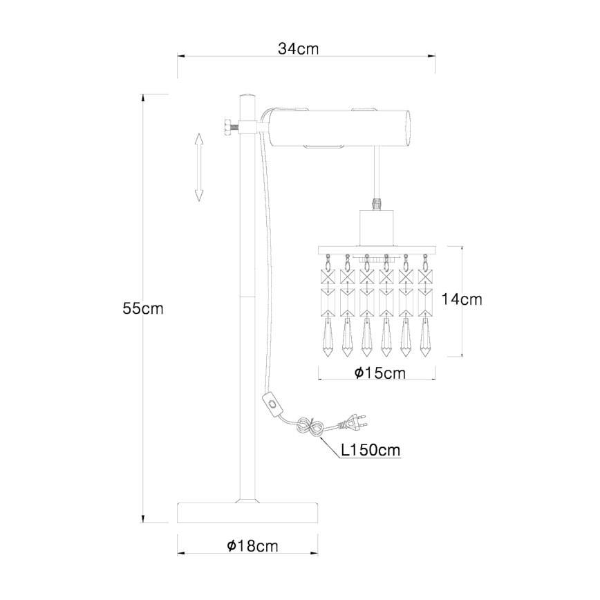 Globo - Candeeiro de mesa 1xE27/40W/230V
