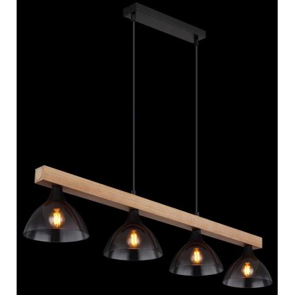 Globo - Candelabro suspenso 4xE14/15W/230V pinho