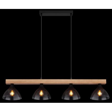 Globo - Candelabro suspenso 4xE14/15W/230V pinho