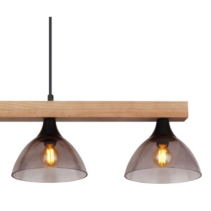 Globo - Candelabro suspenso 4xE14/15W/230V pinho